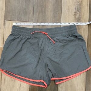 Columbia Gray Women's Athletic Shorts with Coral Trim